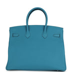 Hermes Birkin 35 Turquoise Togo Palladium Hardware
