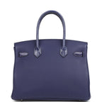 Hermes Birkin 30 Bleu Encre Togo and Shiny Niloticus Crocodile Touch Palladium Hardware