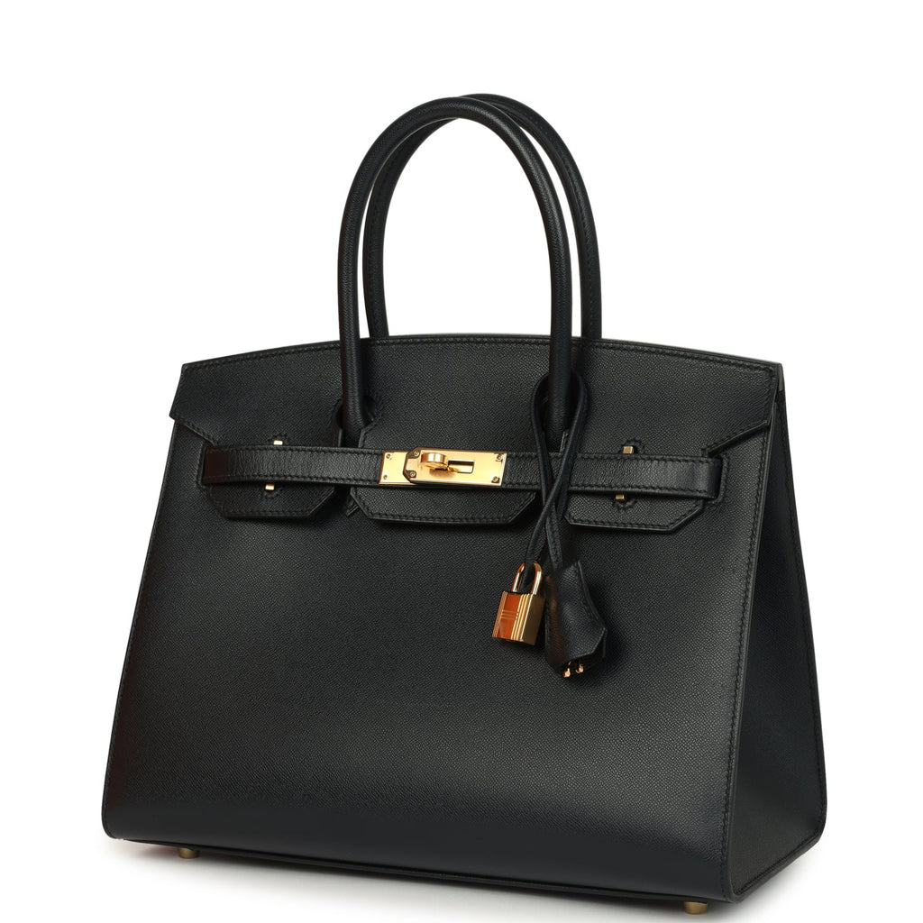 Hermes Birkin Sellier 30 Bleu Minuit Monsiuer Gold Hardware