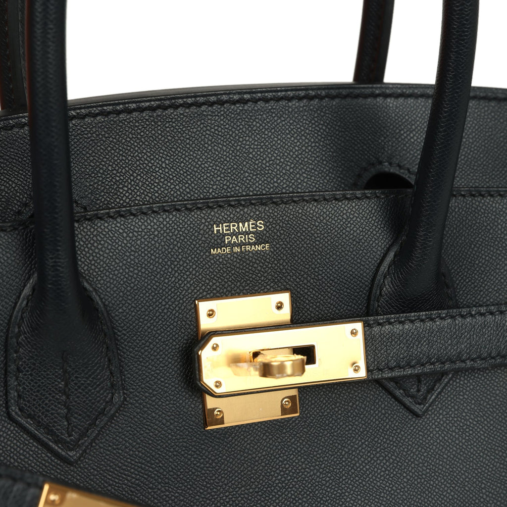 Hermes Birkin Sellier 30 Bleu Minuit Monsiuer Gold Hardware