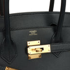 Hermes Birkin Sellier 30 Bleu Minuit Monsiuer Gold Hardware