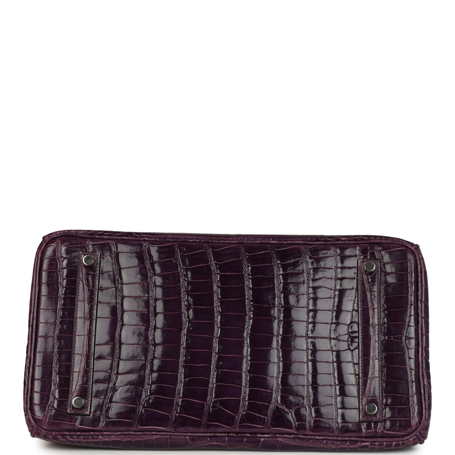 Hermes Birkin 35 Amethyst Shiny Porosus Crocodile Palladium Hardware