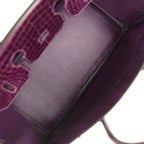 Hermes Birkin 35 Amethyst Shiny Porosus Crocodile Palladium Hardware