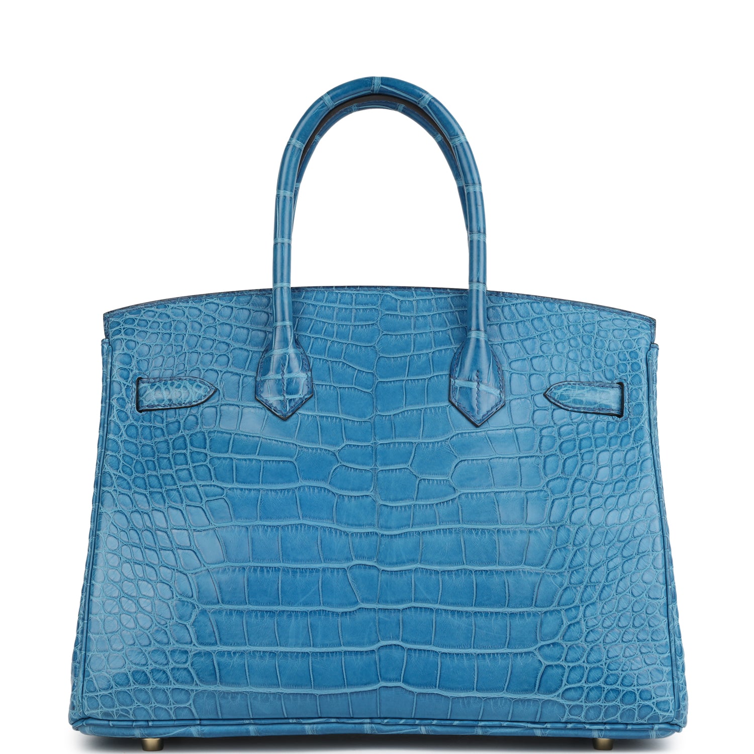 Hermes Birkin 30 Bleu Mykonos Matte Alligator Gold Hardware