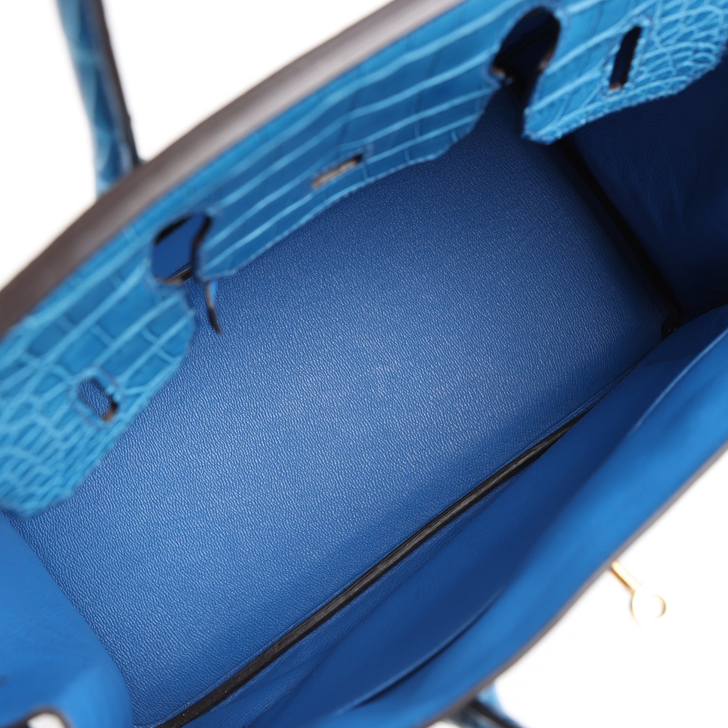 Hermes Birkin 30 Bleu Mykonos Matte Alligator Gold Hardware