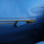 Hermes Birkin 30 Bleu Mykonos Matte Alligator Gold Hardware