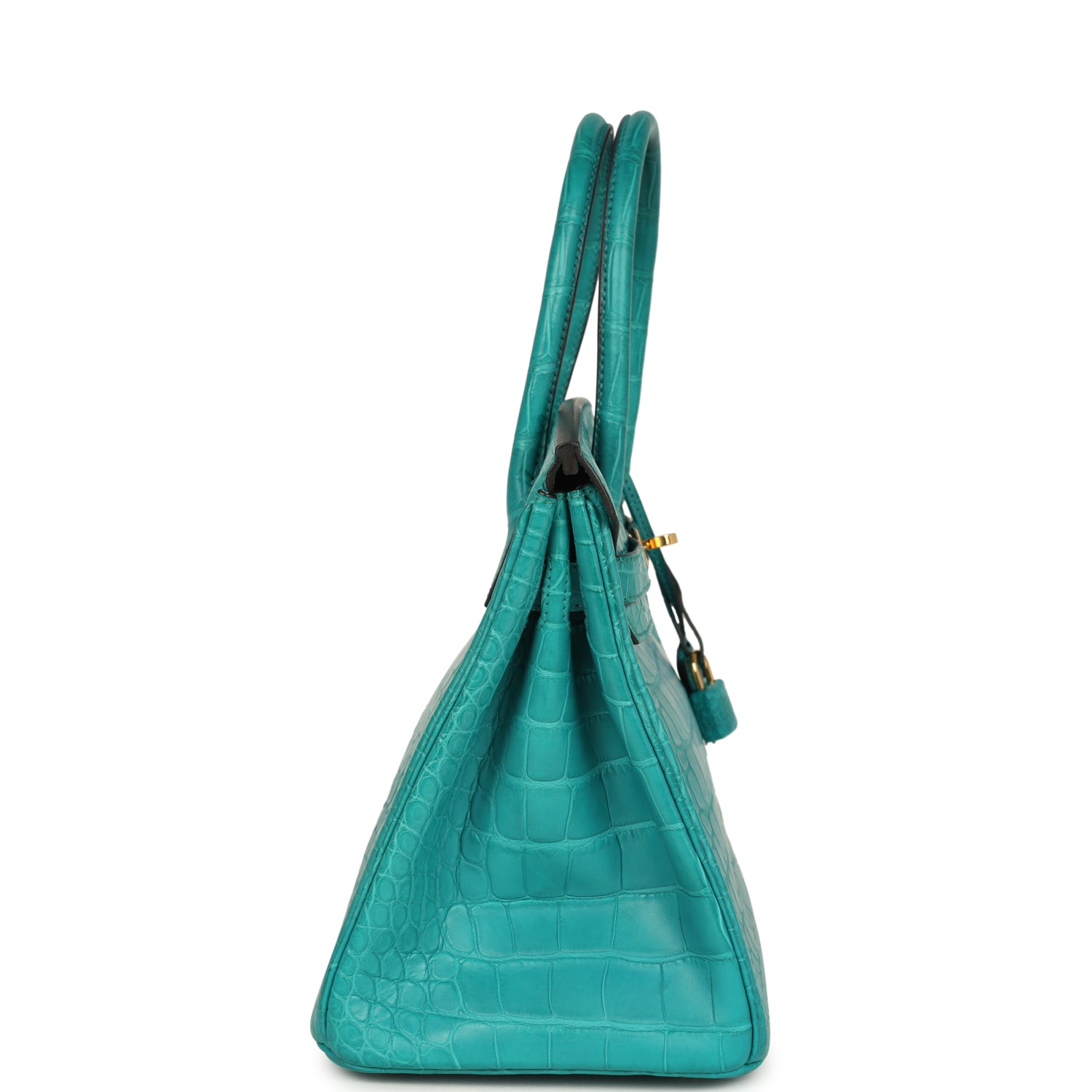 Hermes Birkin 30 Bleu Paon Matte Alligator Gold Hardware