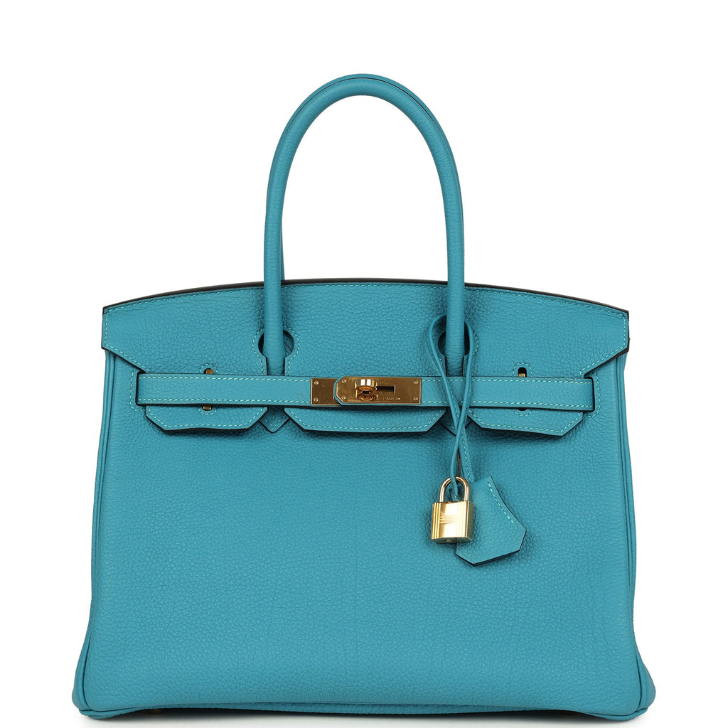 Hermes Birkin 30 Turquoise Togo Gold Hardware