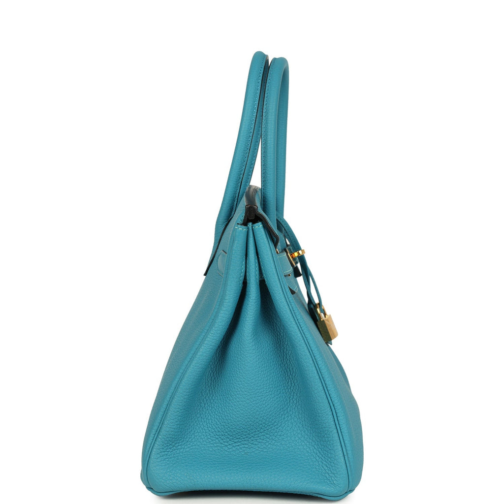 Hermes Birkin 30 Turquoise Togo Gold Hardware