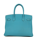 Hermes Birkin 30 Turquoise Togo Gold Hardware