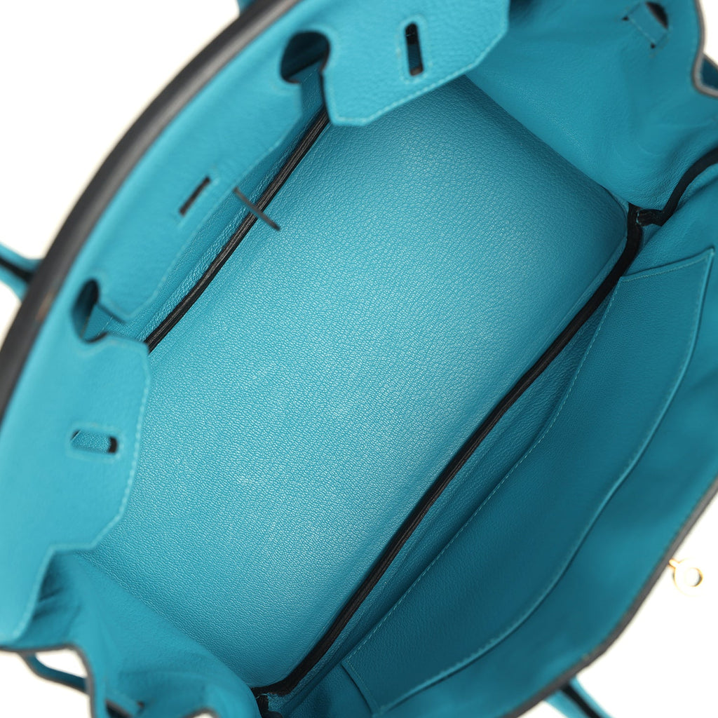 Hermes Birkin 30 Turquoise Togo Gold Hardware
