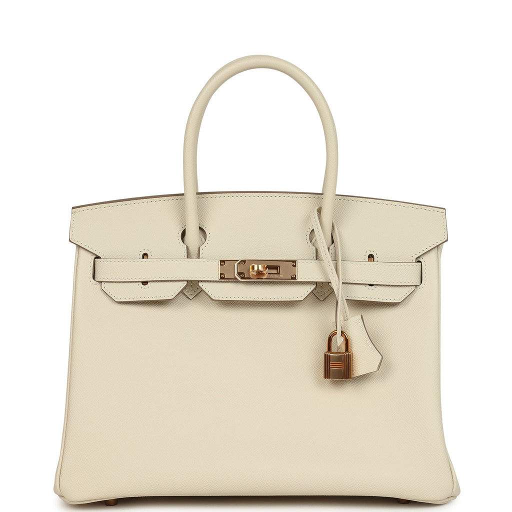 Hermes Birkin 30 Craie Epsom Rose Gold Hardware