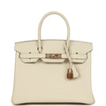Hermes Birkin 30 Craie Epsom Rose Gold Hardware
