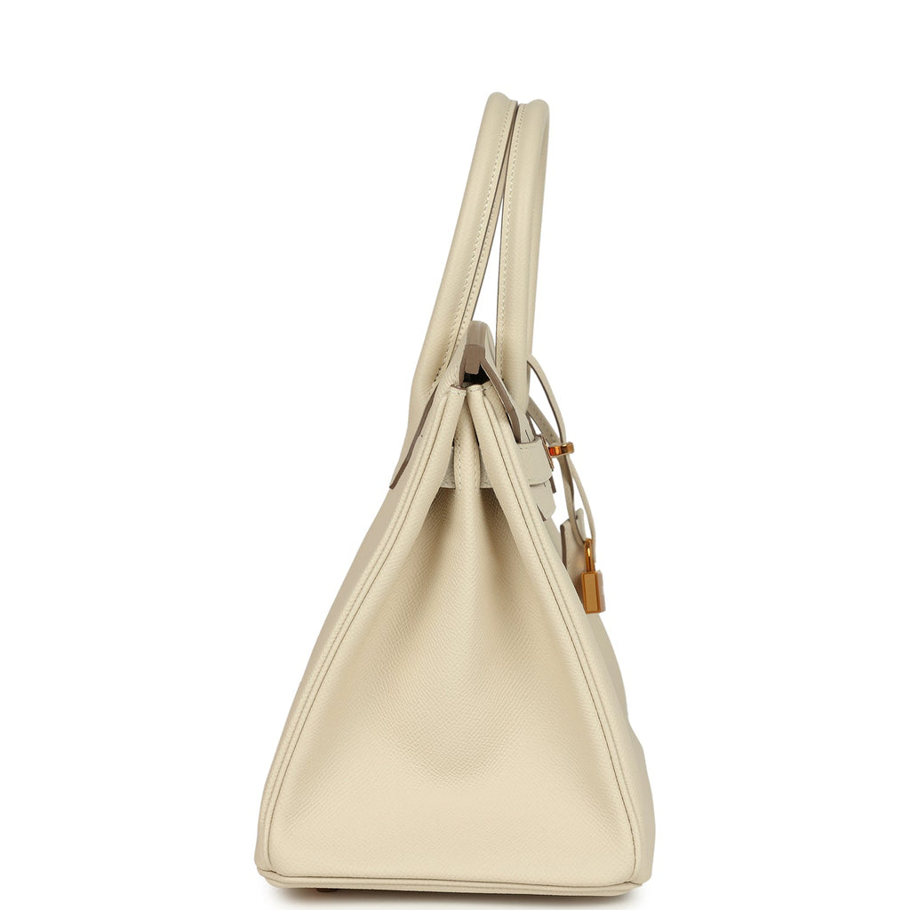 Hermes Birkin 30 Craie Epsom Rose Gold Hardware