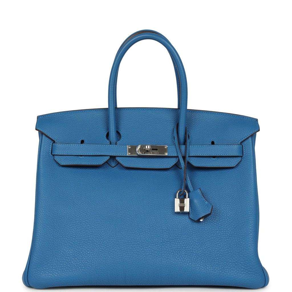 Hermes Birkin 35 Bleu Mykonos Togo Palladium Hardware