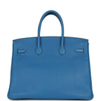 Hermes Birkin 35 Bleu Mykonos Togo Palladium Hardware