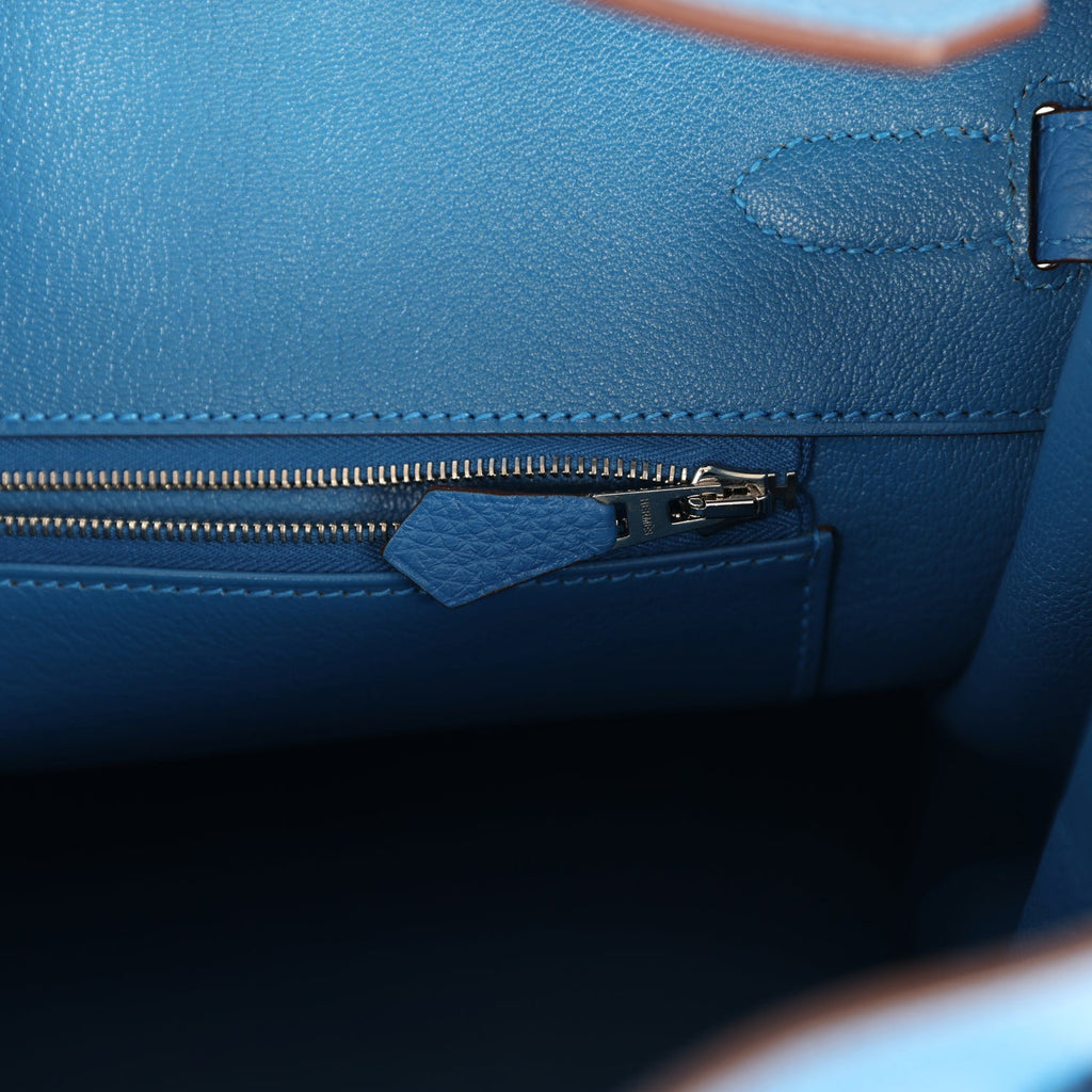 Hermes Birkin 35 Bleu Mykonos Togo Palladium Hardware