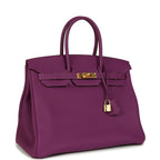 Hermes Birkin 35 Anemone Togo Gold Hardware