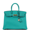 Hermes Birkin 35 Bleu Paon Togo Gold Hardware