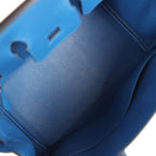 Hermes Birkin 25 Bleu France Swift and Bleu Bill-Ecru Toile H Canvas Palladium Hardware