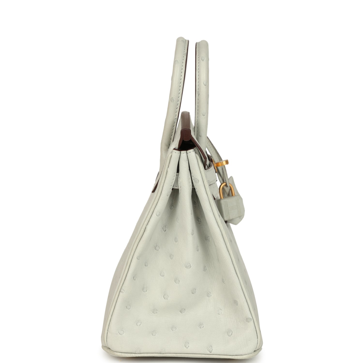 Hermes Special Order (HSS) Birkin 25 Gris Perle Verso Ostrich Brushed Gold Hardware