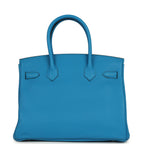 Hermes Birkin 30 Bleu Zanzibar Verso Togo Palladium Hardware