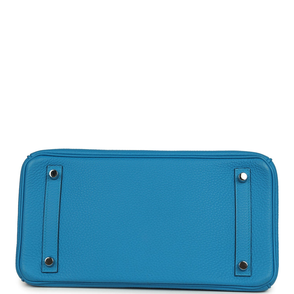 Hermes Birkin 30 Bleu Zanzibar Verso Togo Palladium Hardware