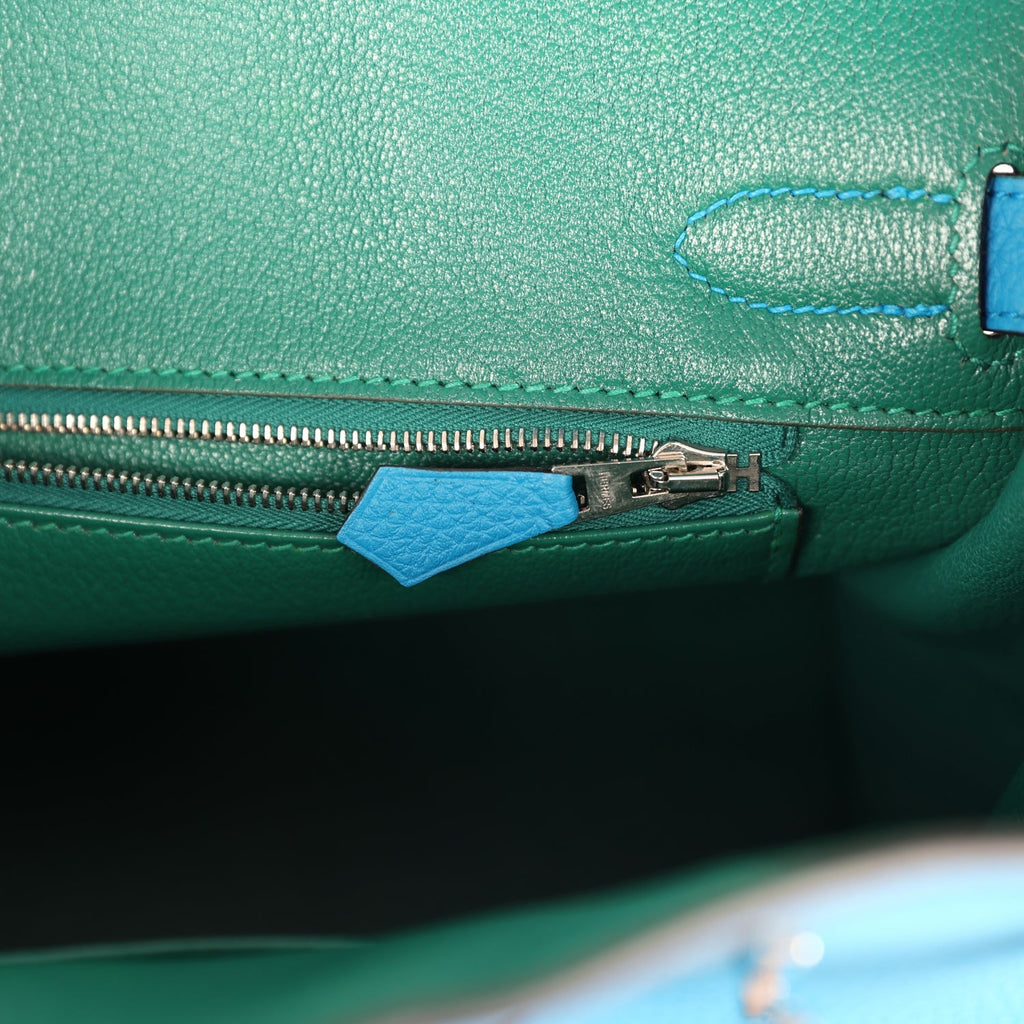 Hermes Birkin 30 Bleu Zanzibar Verso Togo Palladium Hardware