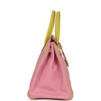 Hermes Special Order (HSS) Birkin 35 5P Bubblegum and Lime Swift Gold Hardware