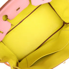 Hermes Special Order (HSS) Birkin 35 5P Bubblegum and Lime Swift Gold Hardware