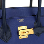 Hermes Special Order (HSS) Birkin 30 Bleu Electric and Bleu Saphir Epsom Brushed Gold Hardware