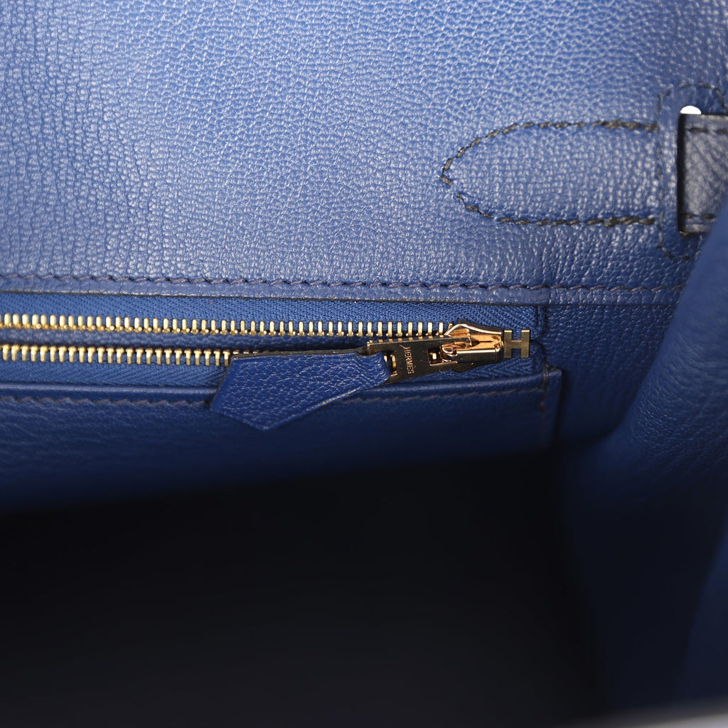 Hermes Special Order (HSS) Birkin 30 Bleu Electric and Bleu Saphir Epsom Brushed Gold Hardware