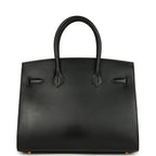 Hermes Birkin Sellier 30 Black Monsieur Gold Hardware