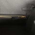 Hermes Birkin Sellier 30 Black Monsieur Gold Hardware