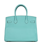 Hermes Birkin 30 Bleu Atoll Clemence Gold Hardware
