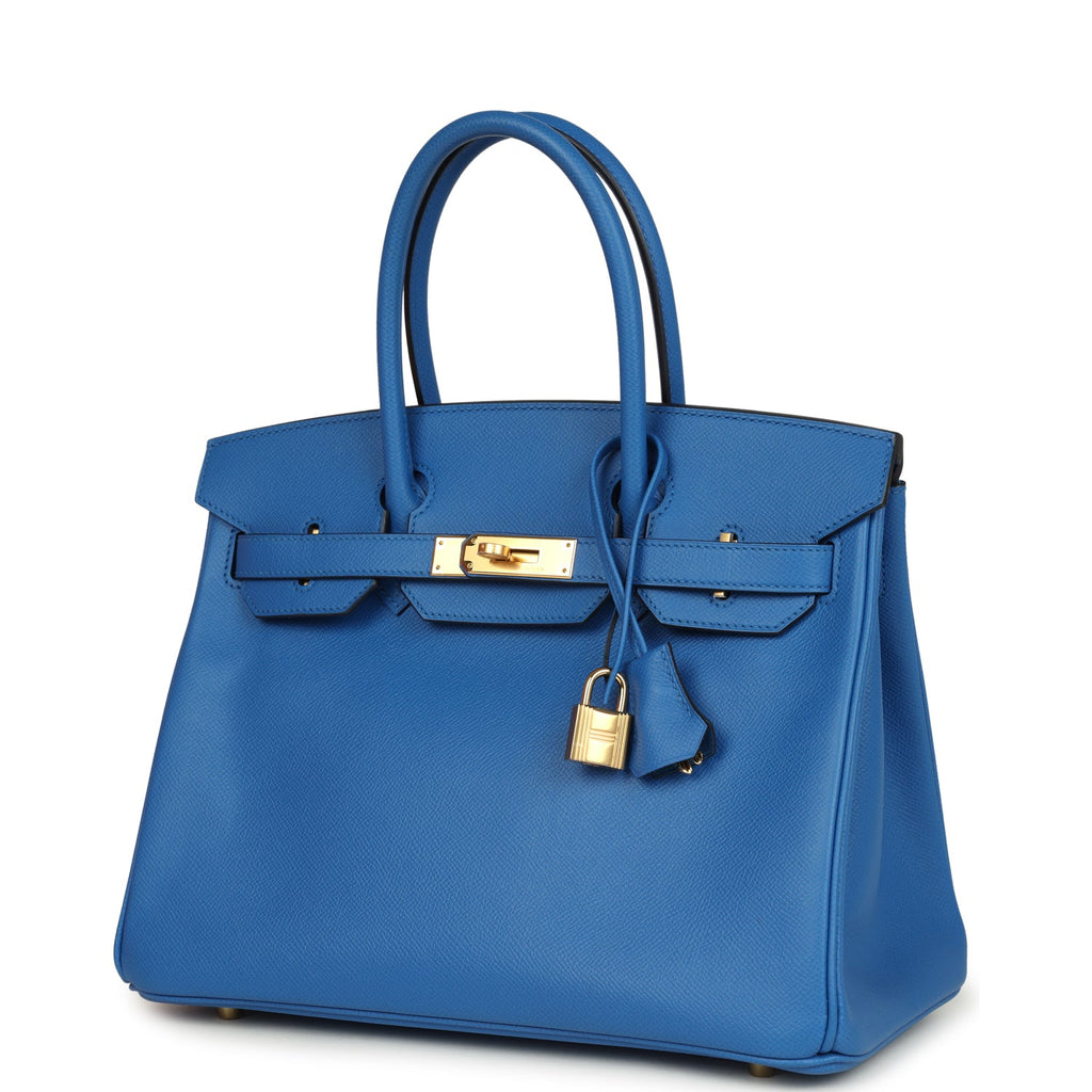 Hermes Birkin 30 Bleu Zellige Epsom Gold Hardware