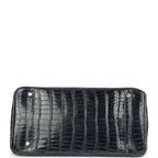 Hermes Birkin 35 Bleu Abysse Shiny Porosus Crocodile Palladium Hardware