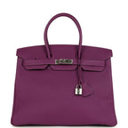 Hermes Birkin 35 Anemone Togo Palladium Hardware
