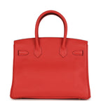 Hermes Birkin 30 Rouge Pivoine Clemence Gold Hardware