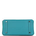 Hermes Birkin 30 Ghillies Turquoise Togo and Swift Palladium Hardware
