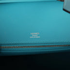 Hermes Birkin 30 Ghillies Turquoise Togo and Swift Palladium Hardware