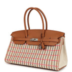 Hermes Shoulder Birkin Light 39 Multicolor Toile and Gold Swift Palladium Hardware