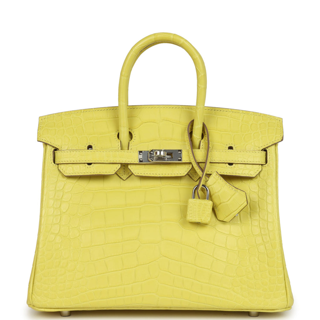 Hermes Birkin 25 Lime Matte Alligator Palladium Hardware