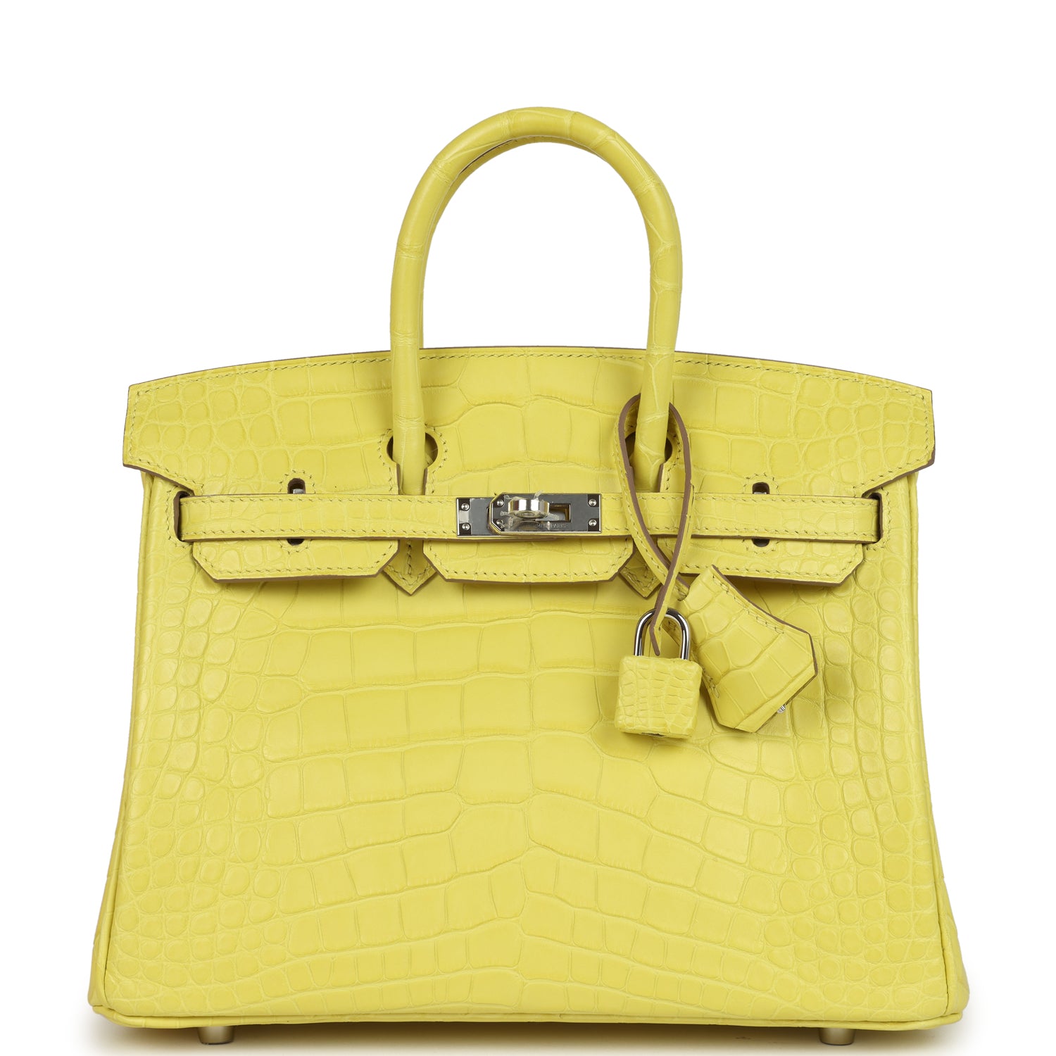 Hermes Birkin 25 Lime Matte Alligator Palladium Hardware