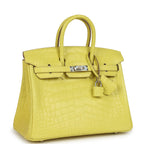 Hermes Birkin 25 Lime Matte Alligator Palladium Hardware