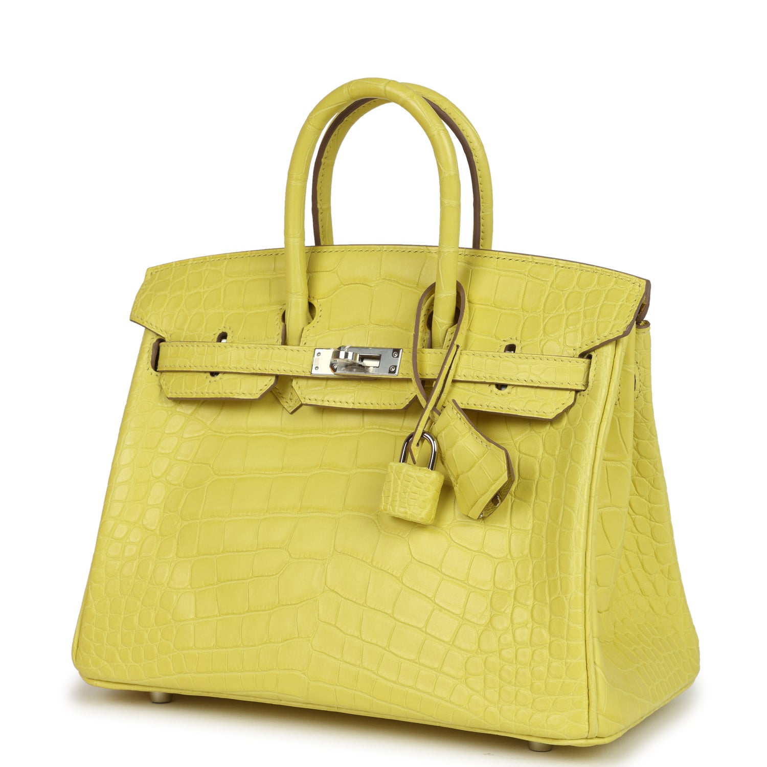 Hermes Birkin 25 Lime Matte Alligator Palladium Hardware