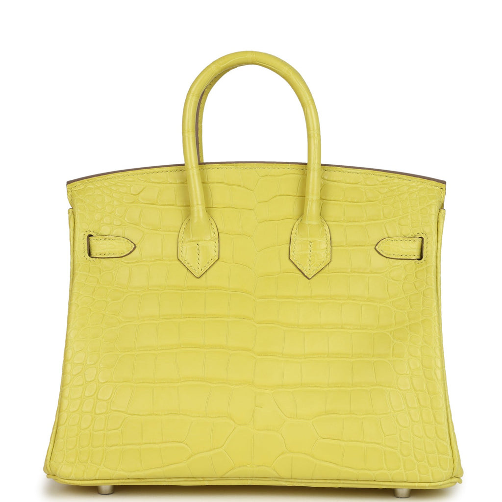 Hermes Birkin 25 Lime Matte Alligator Palladium Hardware