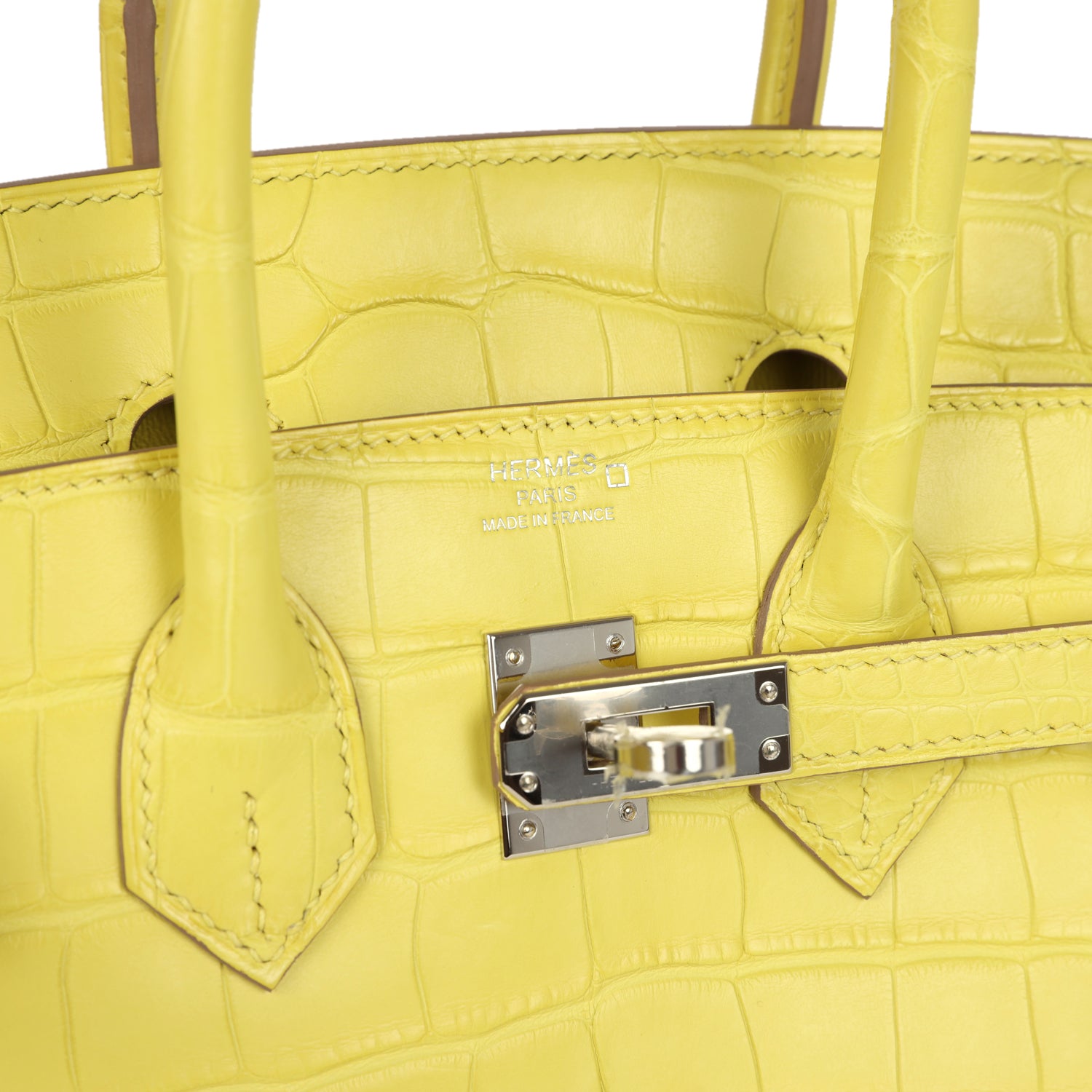 Hermes Birkin 25 Lime Matte Alligator Palladium Hardware