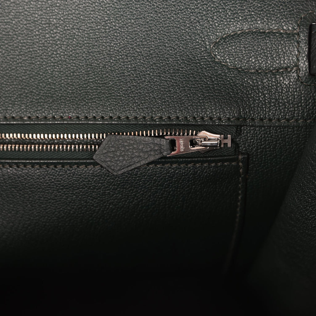 Hermes Birkin 35 Vert Fonce Togo Palladium Hardware