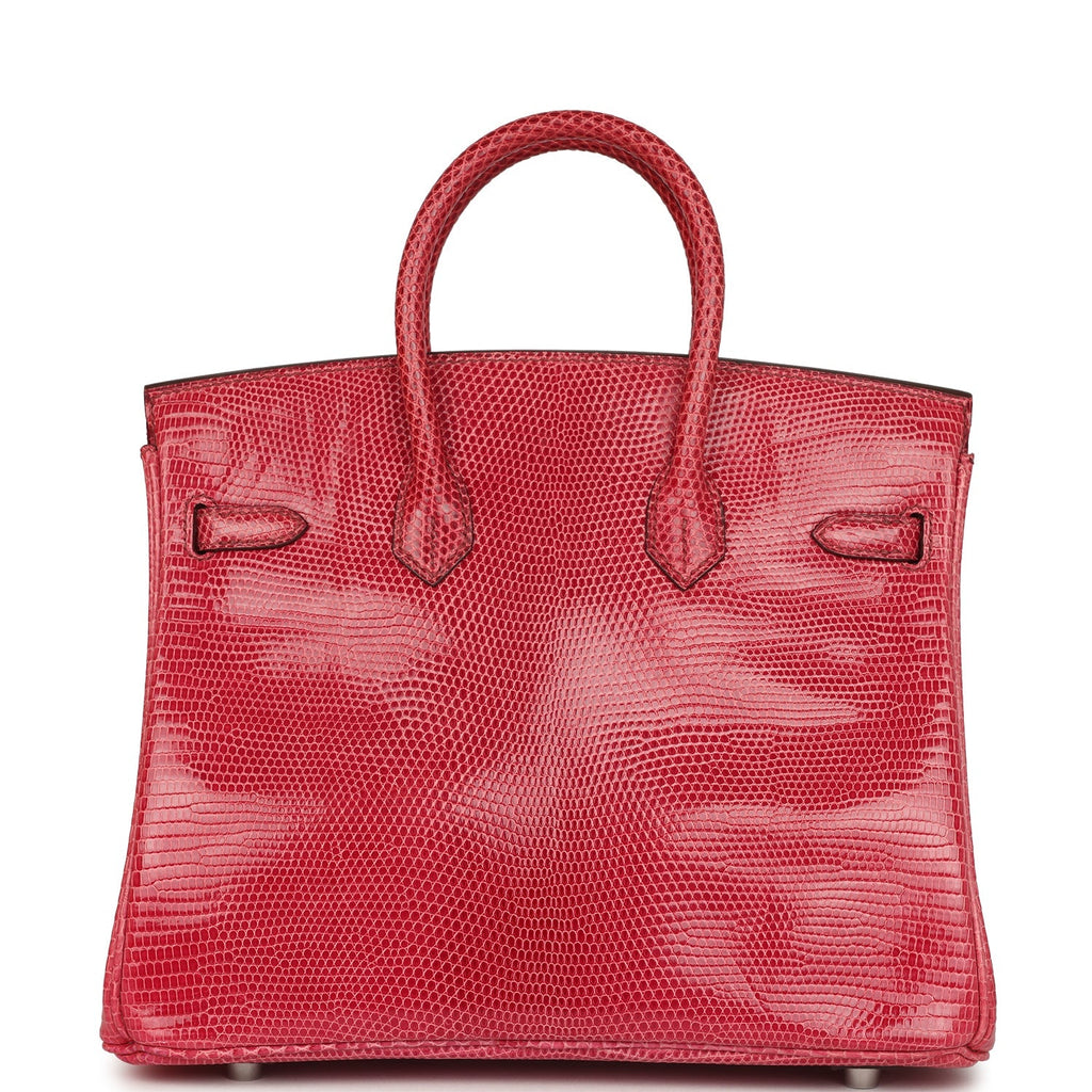 Vintage Hermes Birkin 25 Fuchsia Varanus Niloticus Lizard Palladium Hardware